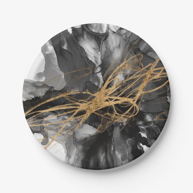 Golden Vortex I Paper Plates (Front)