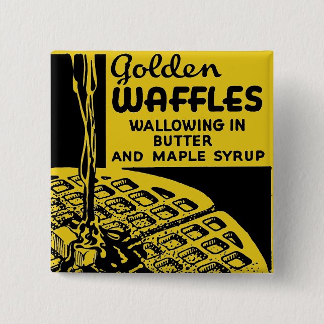 Golden Waffles Breakfast Button (Front)