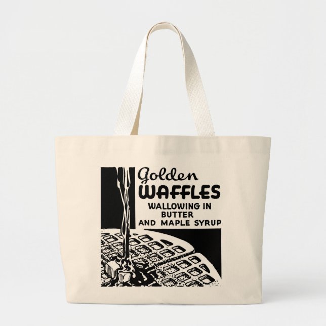 Golden Waffles Breakfast Large Tote Bag (Front)