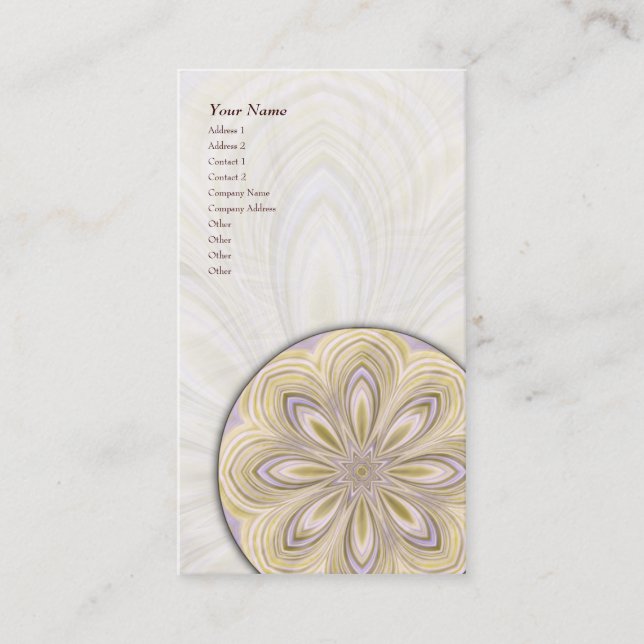 Golden Waning Mandala - Vertical Business Card (Front)