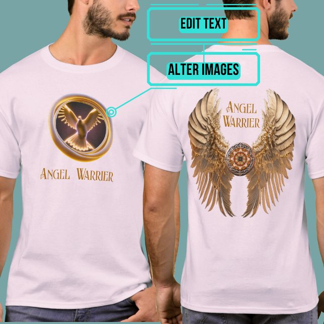 Golden Warrier Angel Wings Pink  T-Shirt (Be an inspiration to those around you with an "angelic" presence.)
