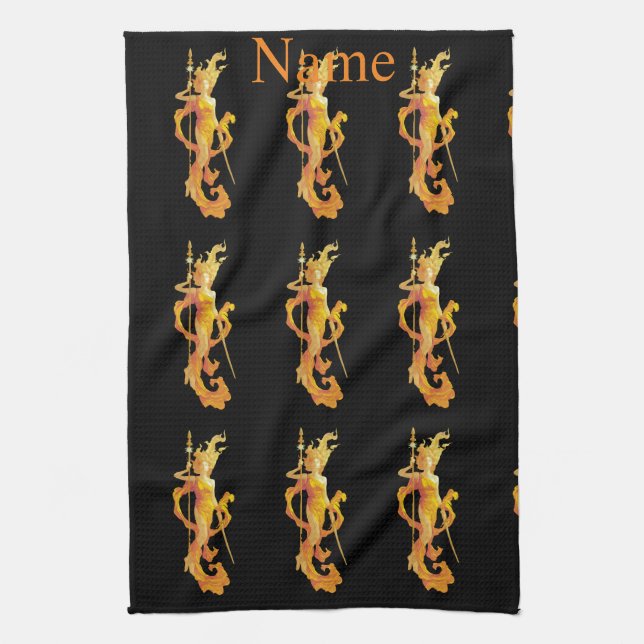 Golden Warrior Goddess Thunder_Cove  Kitchen Towel (Vertical)
