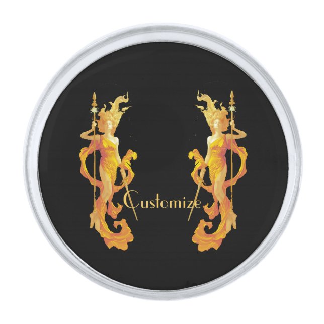Golden Warrior Goddess Thunder_Cove  Silver Finish Lapel Pin (Front)