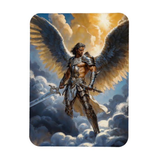 Golden Warrior of Heaven Archangel Michael Magnet (Vertical)