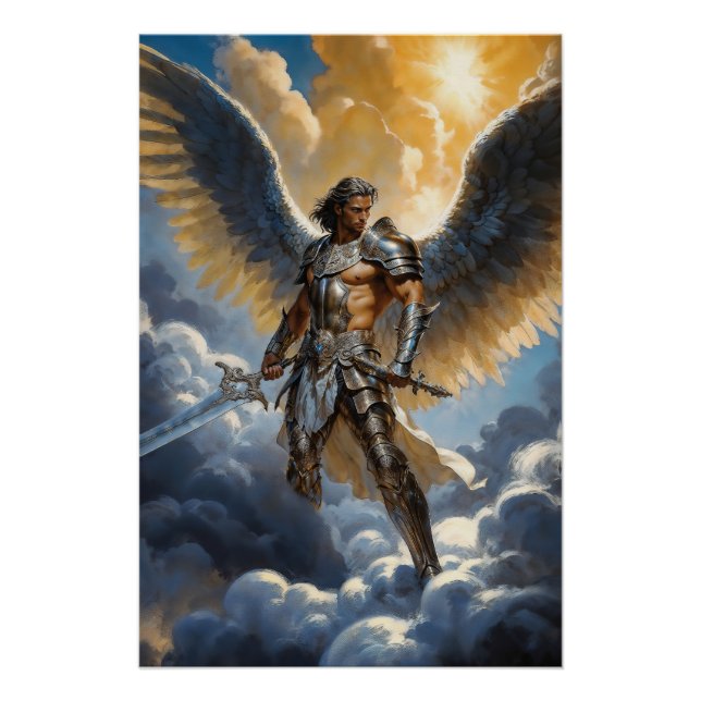 Golden Warrior of Heaven Archangel Michael Poster (Front)