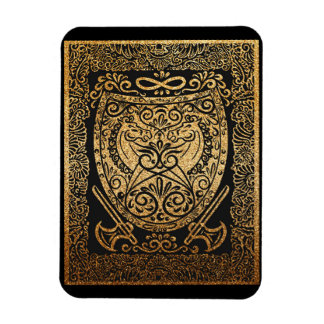  Golden Warrior Shield – Intricate Viking-Inspired Magnet