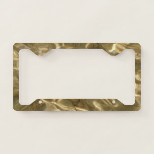 Golden water license plate frame