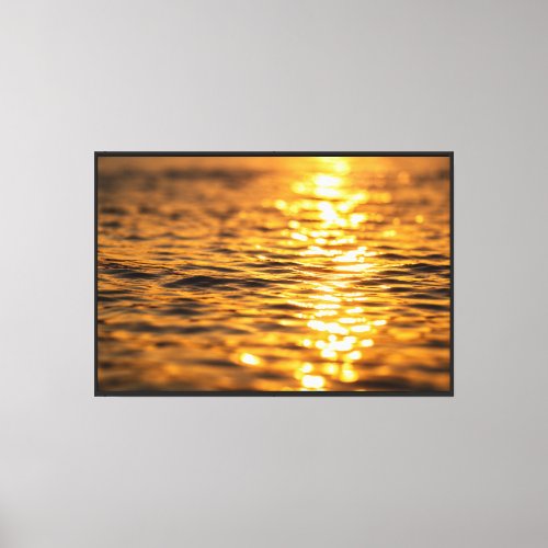 Golden Water Reflections Fine Art Canvas Print