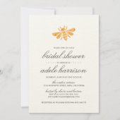 Golden Watercolor Bee Bridal Shower Invitation (Front)