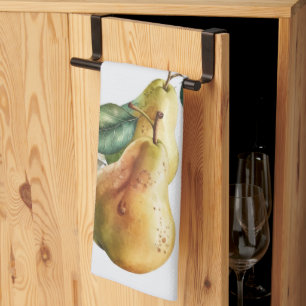 Golden Watercolor Pears Towel Summer