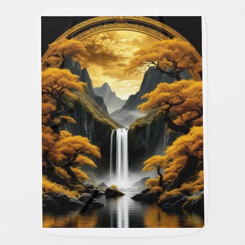 Golden Waterfall Sherpa Throw Baby Blanket