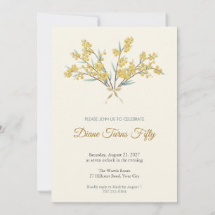 Golden Wattle 50th Birthday Invitation