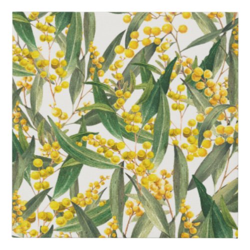 Golden Wattle Acacia pycnantha is Australias na Faux Canvas Print