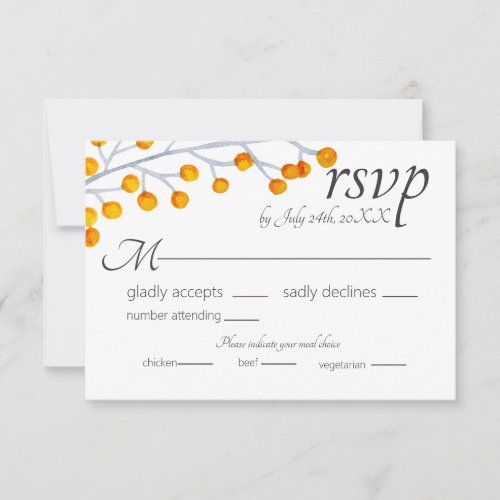 Golden Wattle and Gray Wash RSVP Card