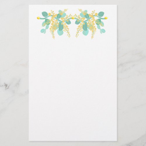 Golden wattle blossoms stationery