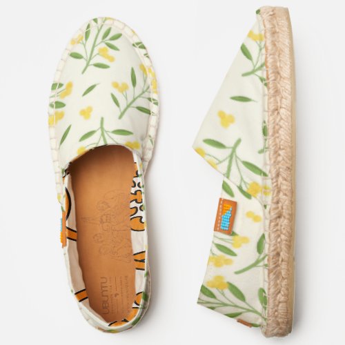 Golden Wattle on Cream Pattern Espadrilles