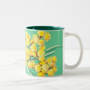 Golden wattle symbol of Australia Two-Tone Coffee Mug