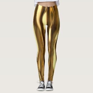 Golden Wave 3D Render. Leggings