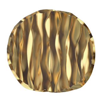 Golden Wave 3D Render. Pouf