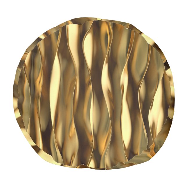 Golden Wave 3D Render. Pouf (Bottom)