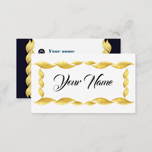 Golden Wave on White Design Business Card