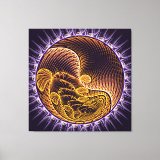 Golden Waves modern art Canvas Print
