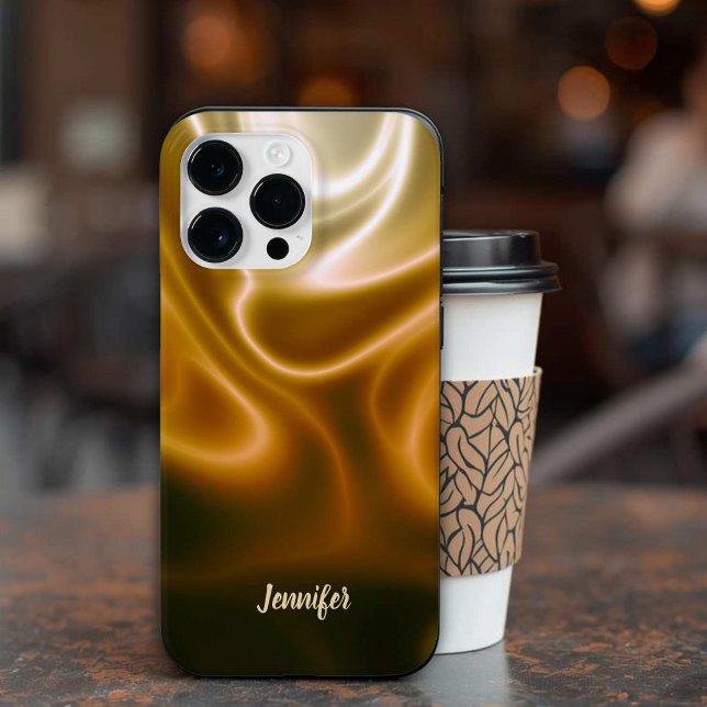 Golden waves Name Case-Mate iPhone Case (Creator Uploaded)