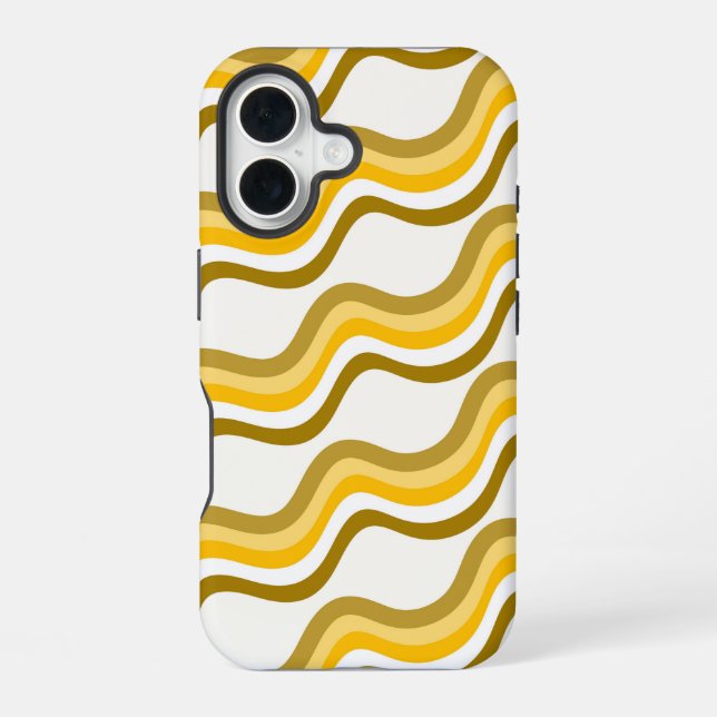 Golden Waves Pattern Iphone Case (Back)