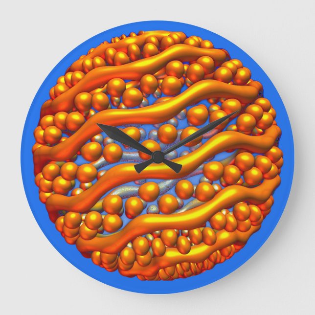 Golden Waves Poster Large Clock (Front)