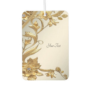 Golden Wavy Leaves Floral Air Freshener
