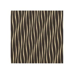 Golden wavy stripes, luxury texture wood wall art