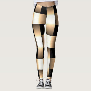 Golden Weave Design ~ Tan ~ Black ~ Gold ~ Leggings