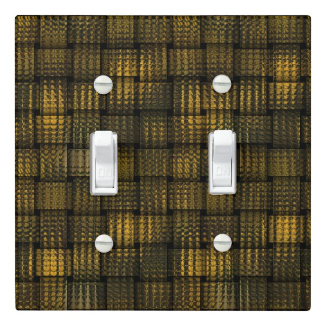 Golden Weave Mosaic Light Switch Plate (In Situ)