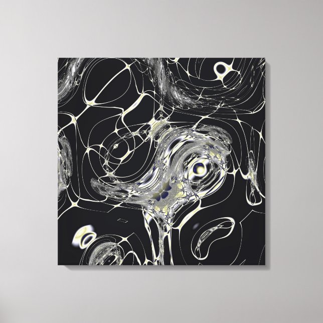 Golden Web Abstract Fractal Art Canvas Print (Front)