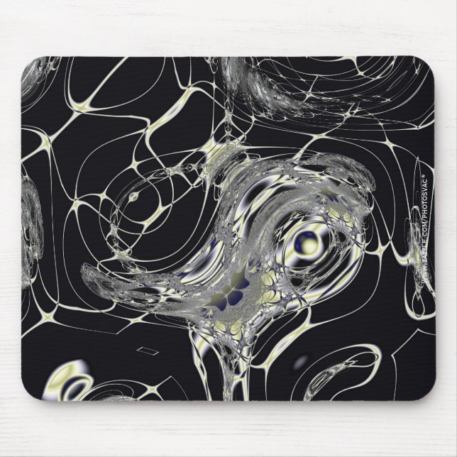 Golden Web Abstract Fractal Art Mouse Pad (Front)