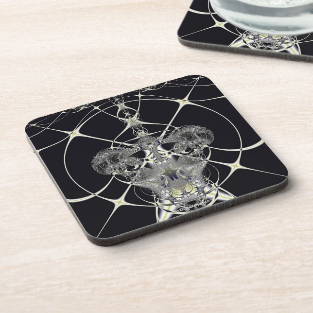 Golden Web Beverage Coaster (Left Side)