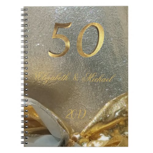 Golden Wedding 50th Anniversary Elegant Faux Gold Notebook