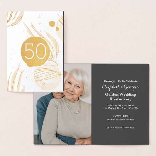 Golden Wedding 50th Anniversary Foil Card