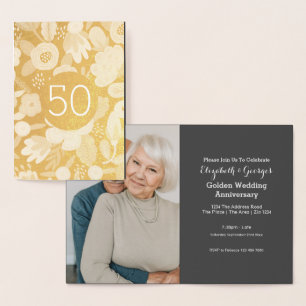 Golden Wedding 50th Anniversary Foil Card