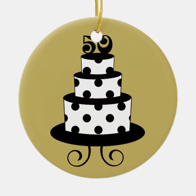 Golden Wedding 50th Anniversary Keepsake Ceramic Ornament (Front)