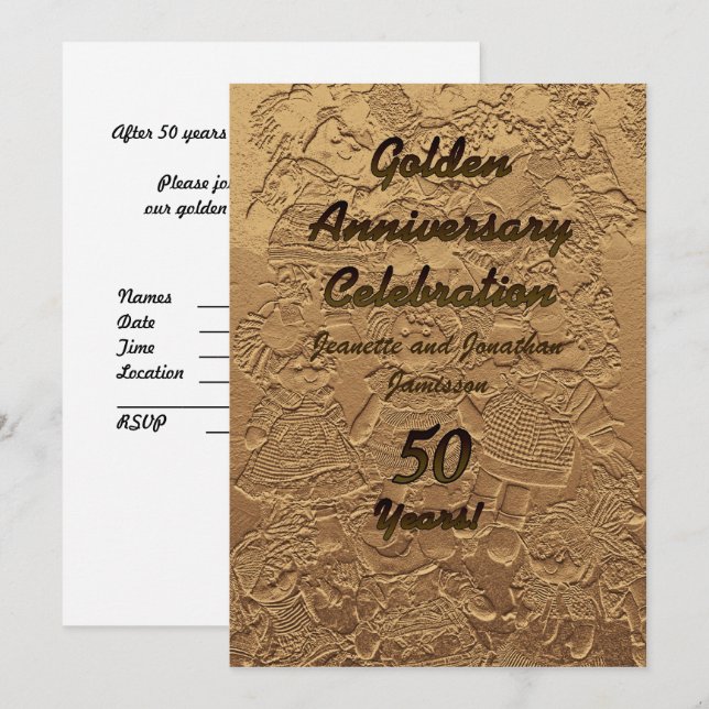 Golden Wedding 50th Anniversary Party Invitation (Front/Back)