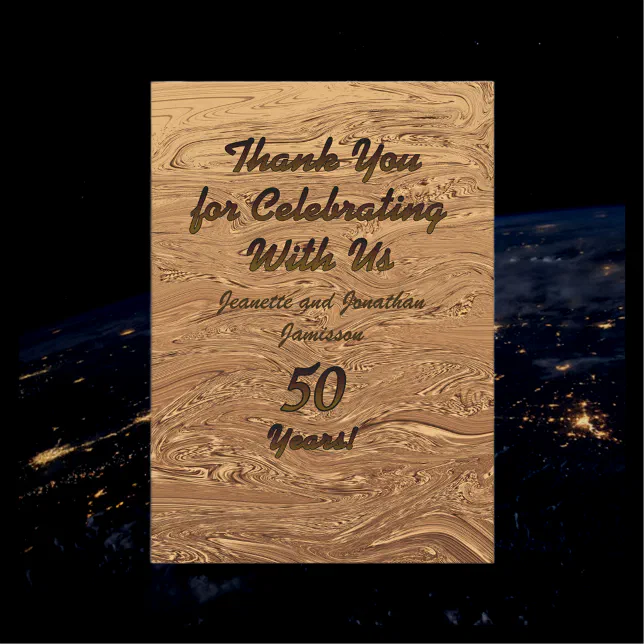 Golden Wedding 50th Anniversary Thank You Custom Card | Zazzle