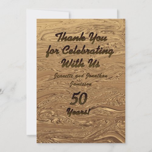 Golden Wedding 50th Anniversary Thank You Note 