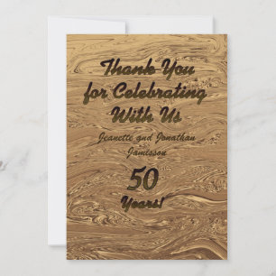 Golden Wedding 50th Anniversary Thank You Note Card