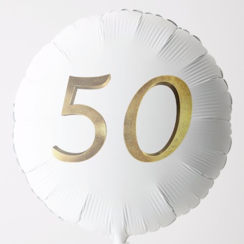 Golden Wedding 50th Birthday Anniversary Number 50 Balloon