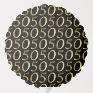 Golden Wedding 50th Birthday Anniversary Number 50 Balloon