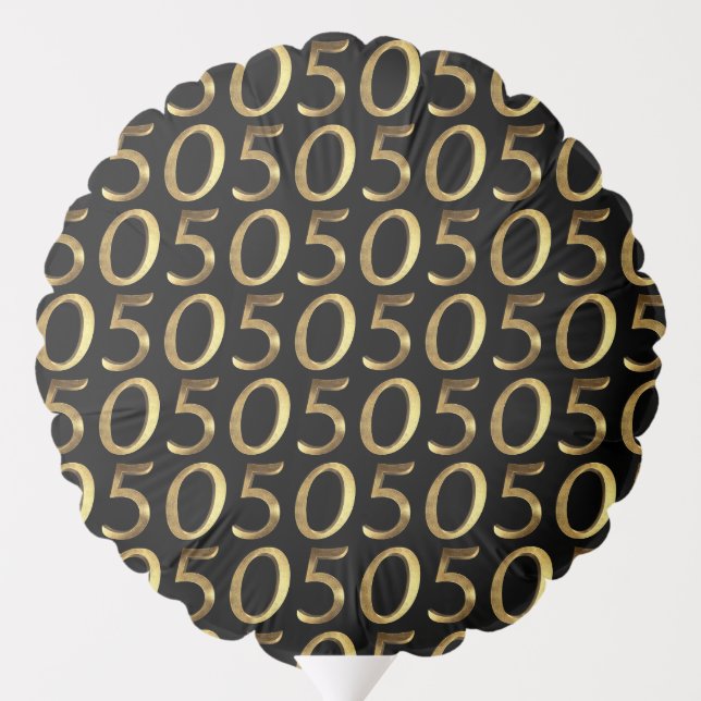 Golden Wedding 50th Birthday Anniversary Number 50 Balloon (Back)