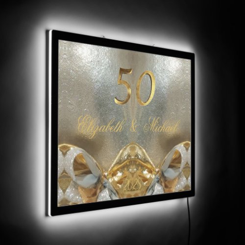 Golden Wedding 50th Wedding Anniversary Gold LED Sign
