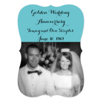 Golden Wedding Anniversary #3 Color 6DC5D0 Invitation