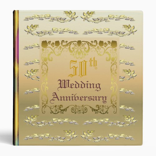 Golden Wedding Anniversary 3 Ring Binder